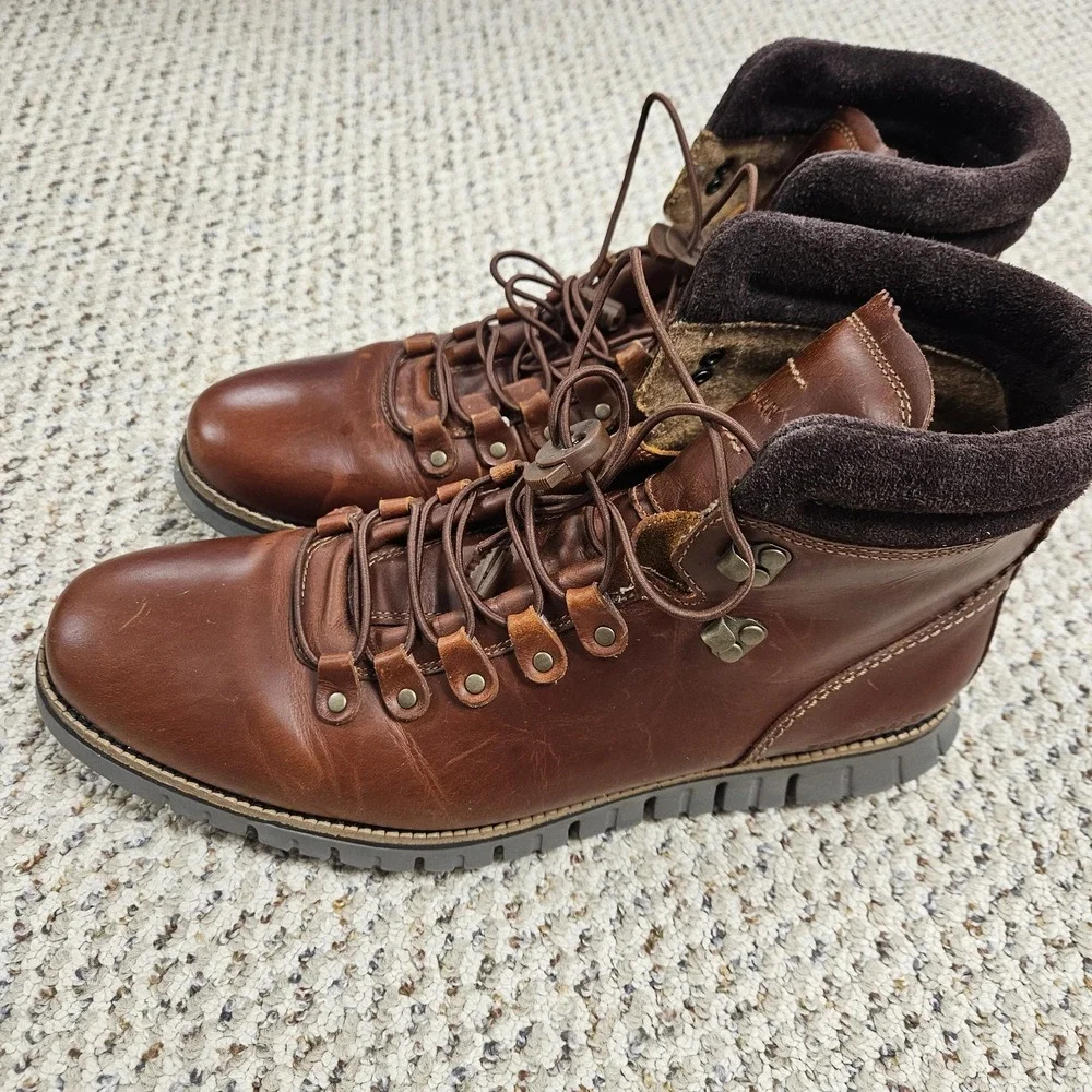 Cole Haan 11.5W Zerogrand Hiker Boot British Tan Leather Waterproof C33471 Men's